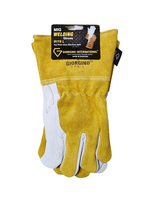 Mig Welding Glove Split Cow/Goat Leather - Size Large