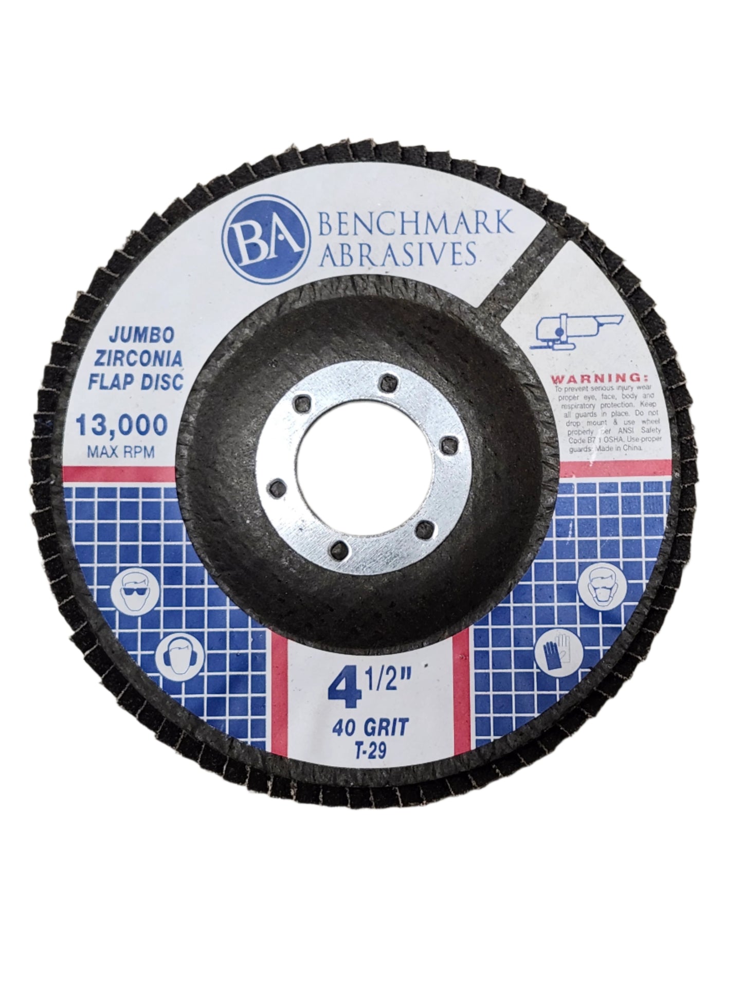 BM-T-29 BENCHMARK 4.5"- 40 Grit Flap Disc - 7/8"