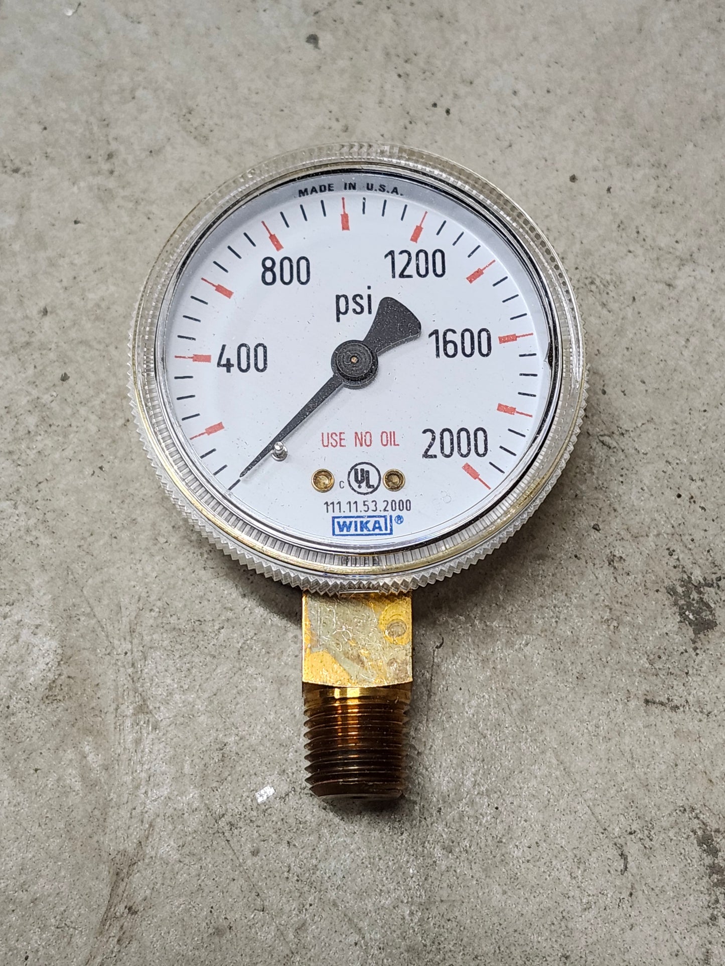 8611106 2" Replacement Compressed Gas Gauge - 1/4" NPT 2000 PSI