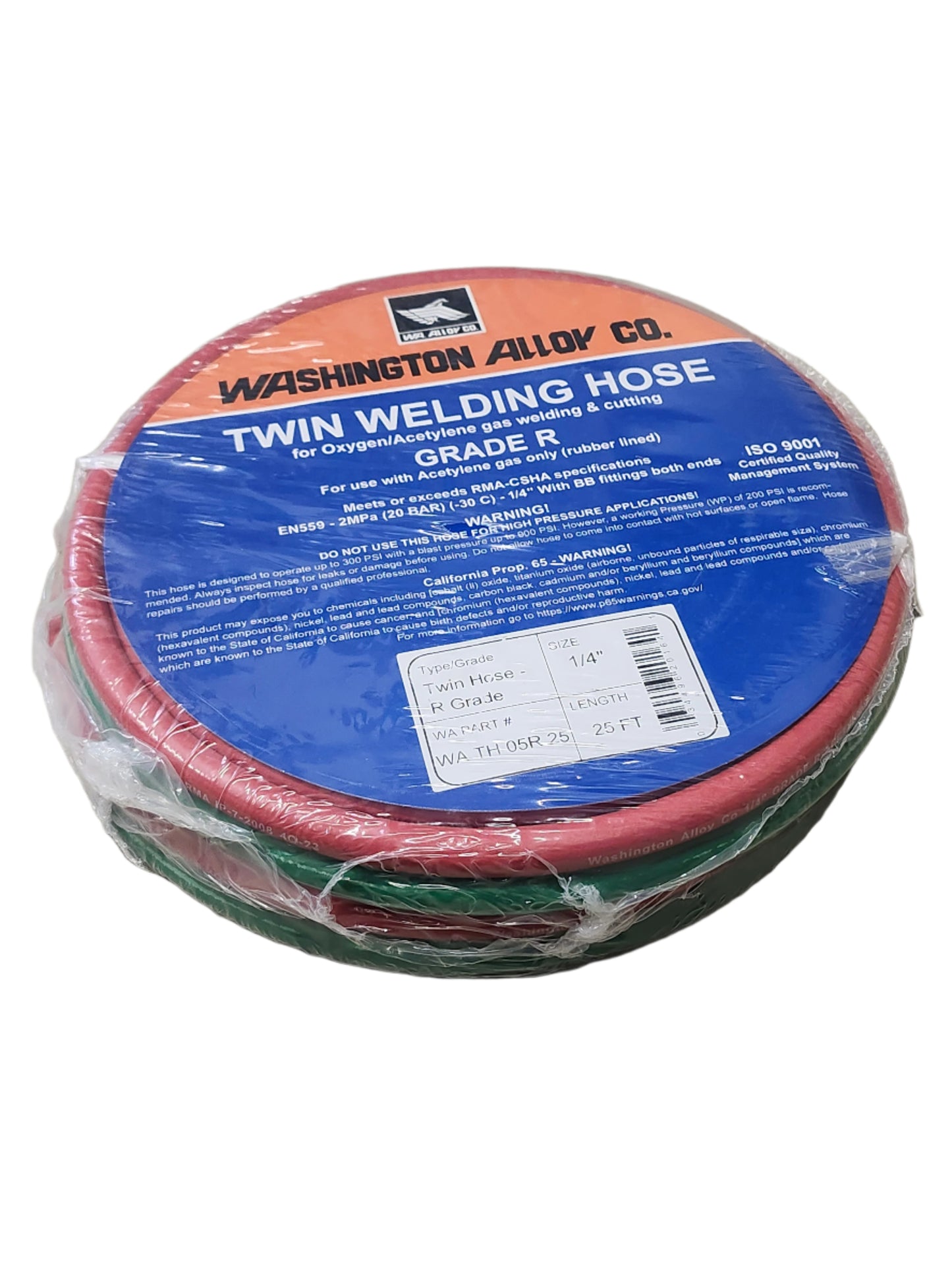 Oxygen/Acetylene Hose - 1/4 x 25'