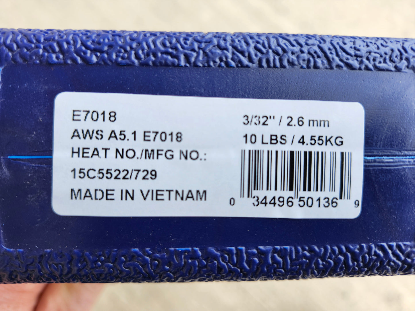 WAC7018332 7018-3/32" welding rods 10 lbs