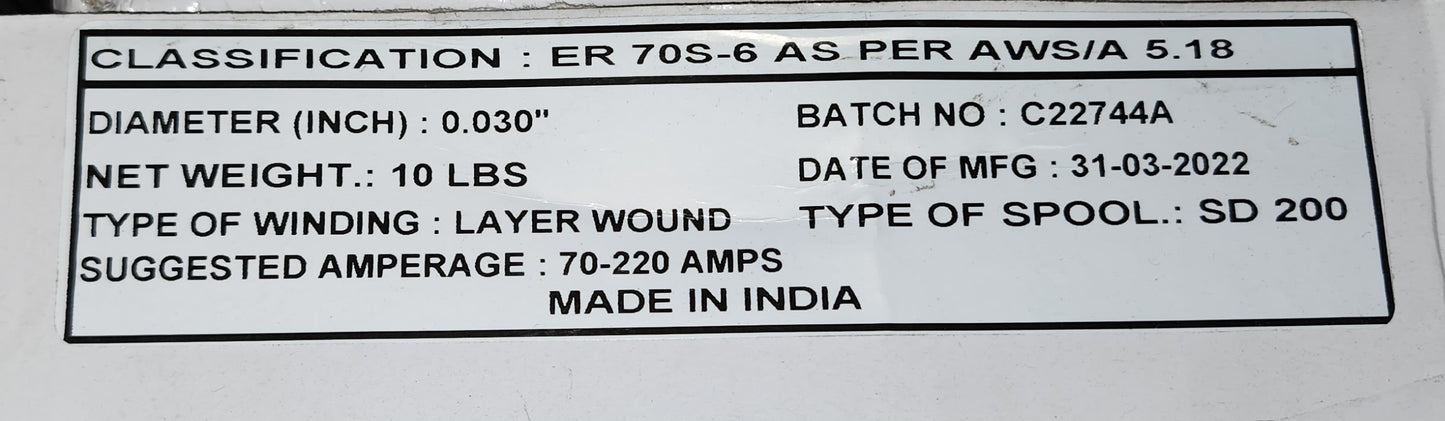ER 70S-6 .030 x 11 lb Mild Steel Welding Wire