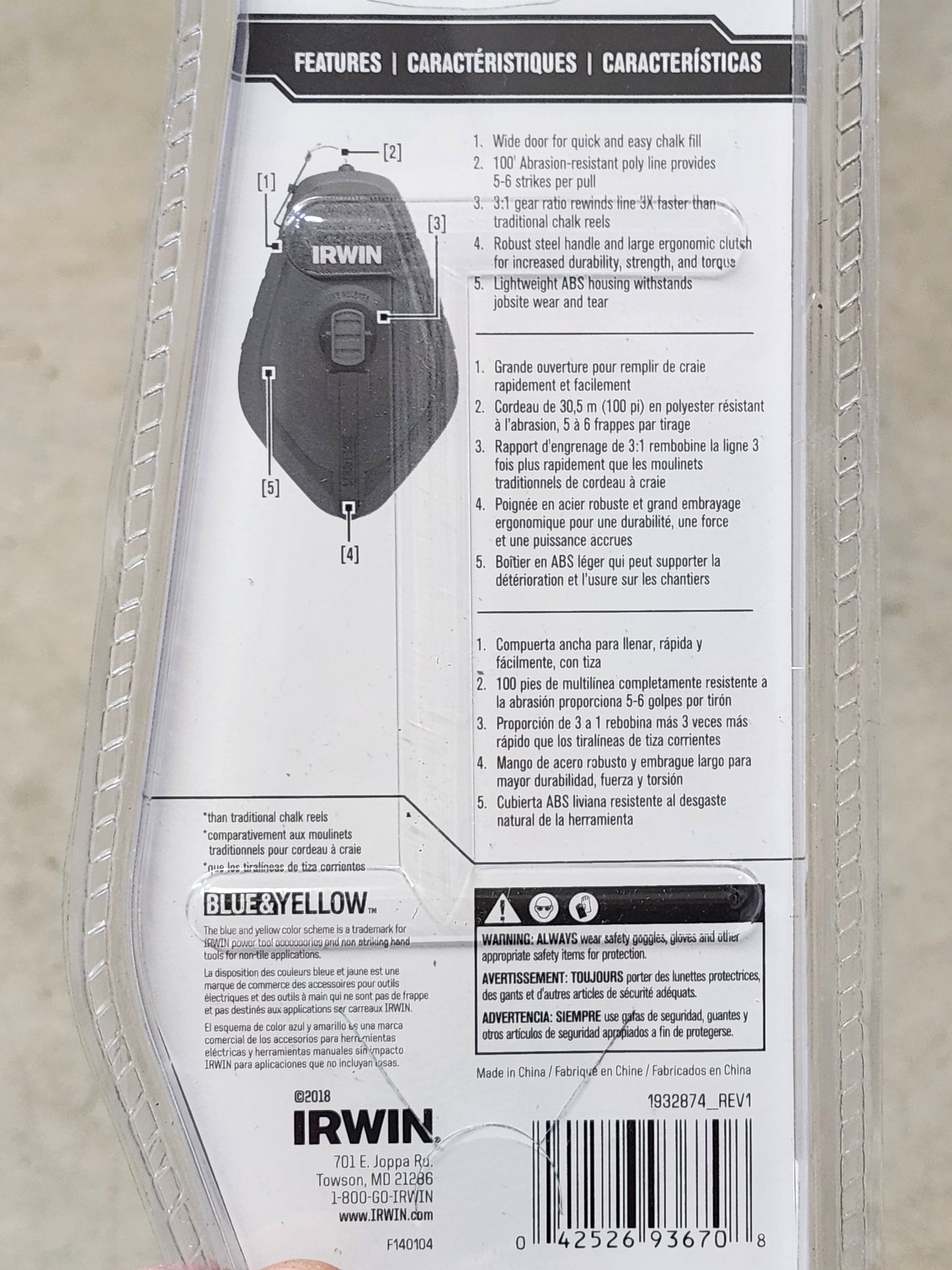 Irwin Strait Line 100' chalk line