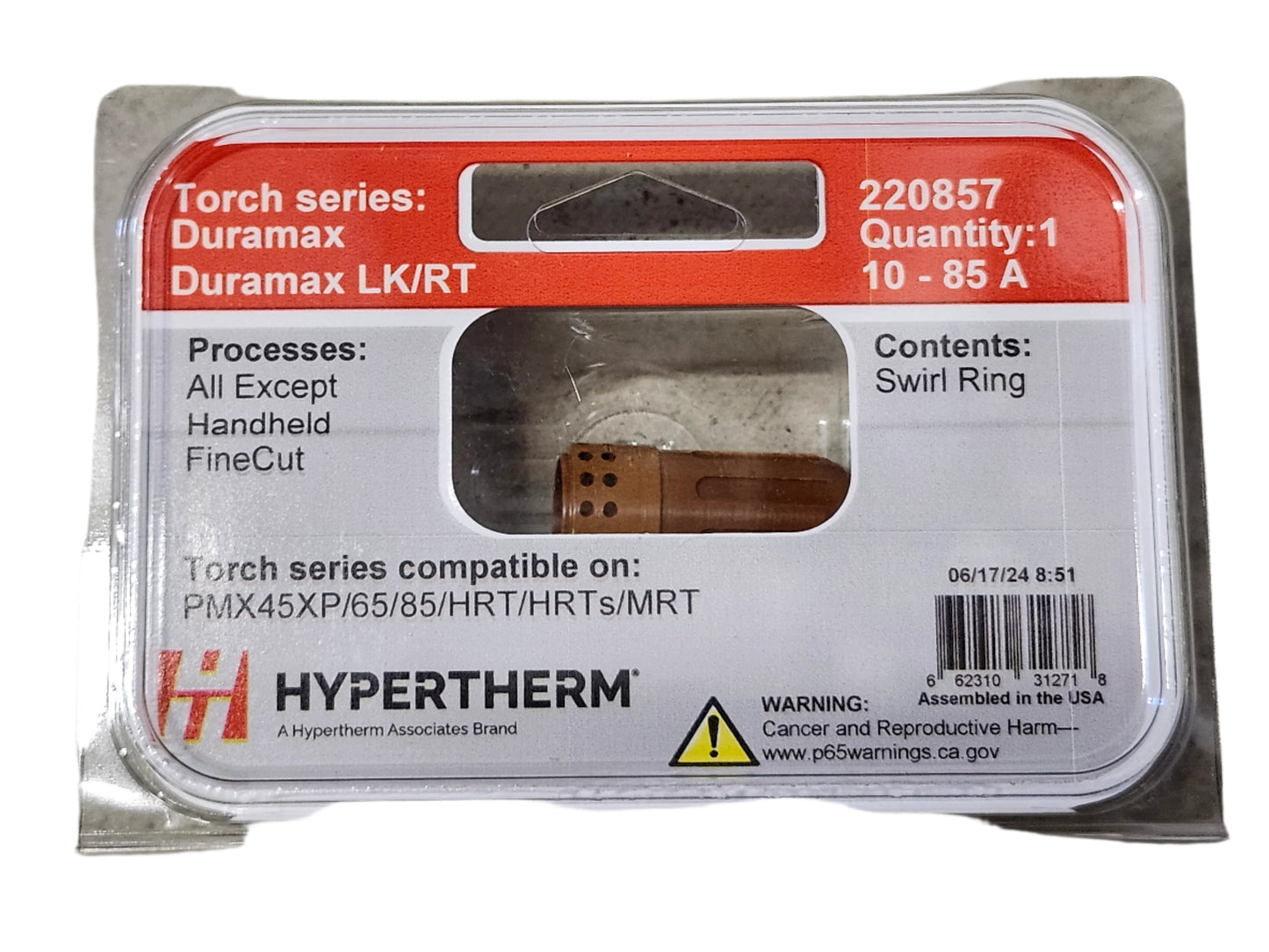 220857 Hypertherm Powermax Swirl Ring 10 - 85A