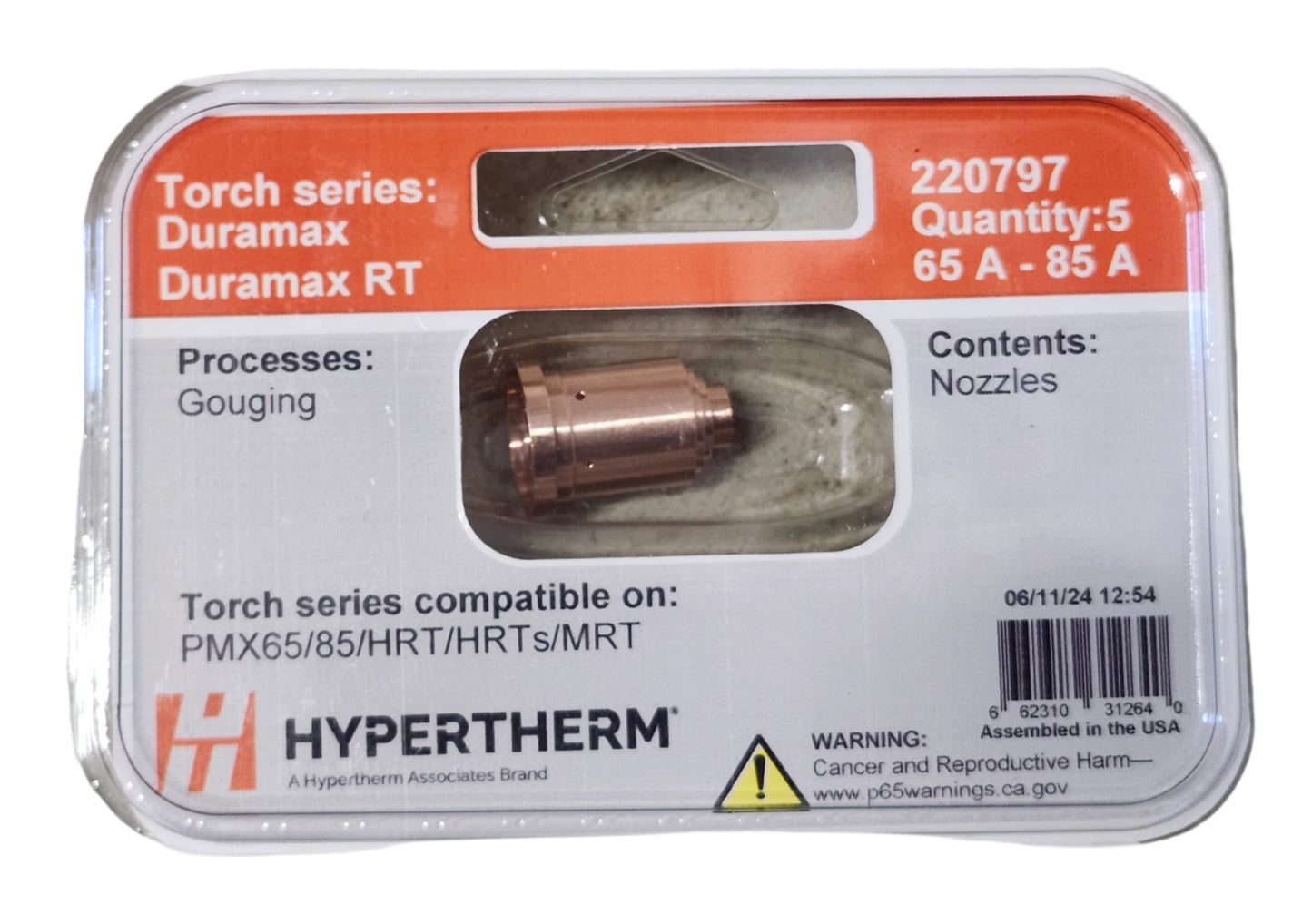 220797 Hypertherm Powermax Gouging Nozzle 65 - 85A - Pack of 5