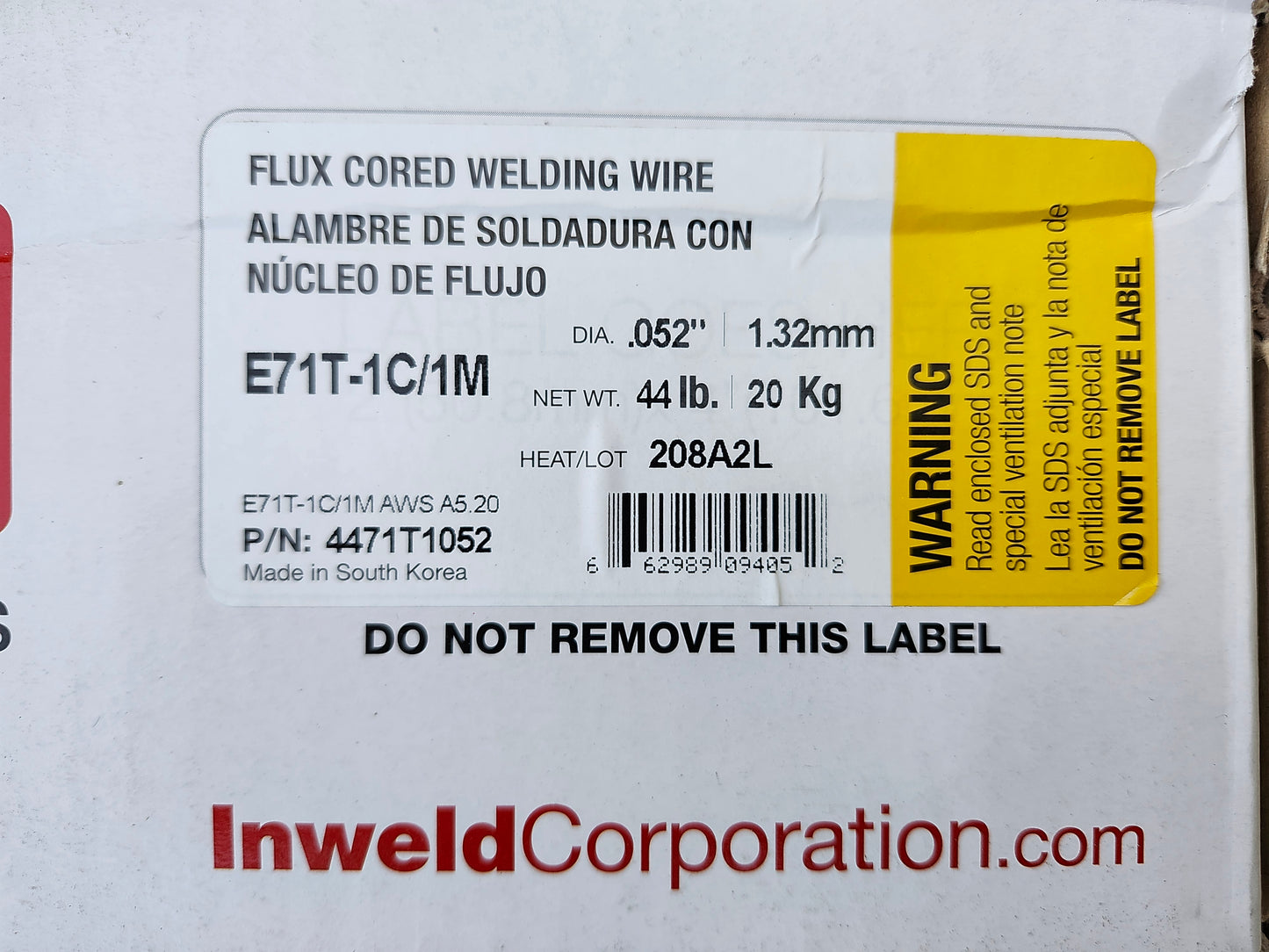 E 71T-1M/1C .052 44 lb (Dual Shield) Welding Wire