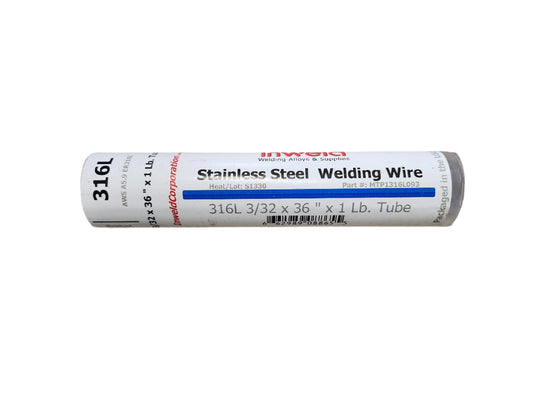 316L 3/32" x 36" x 1 lb tube Stainless Steel Tig Wire