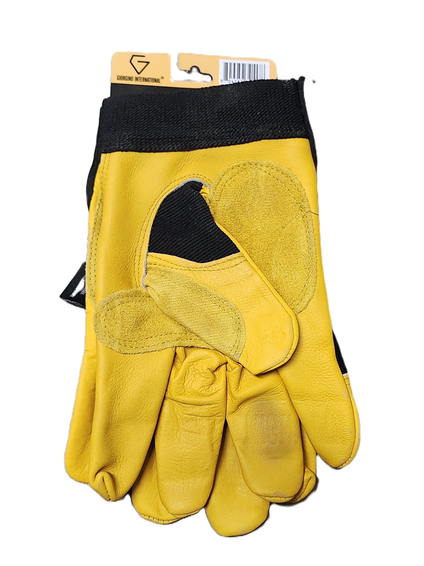 Work glove - dyed cow leather, black spandex - Size XL