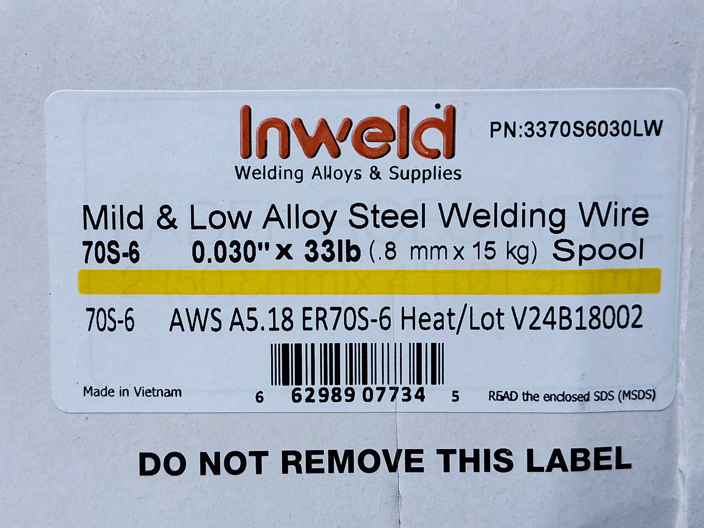 ER 70S-6 .030 X 33lb Mild Steel Welding Wire