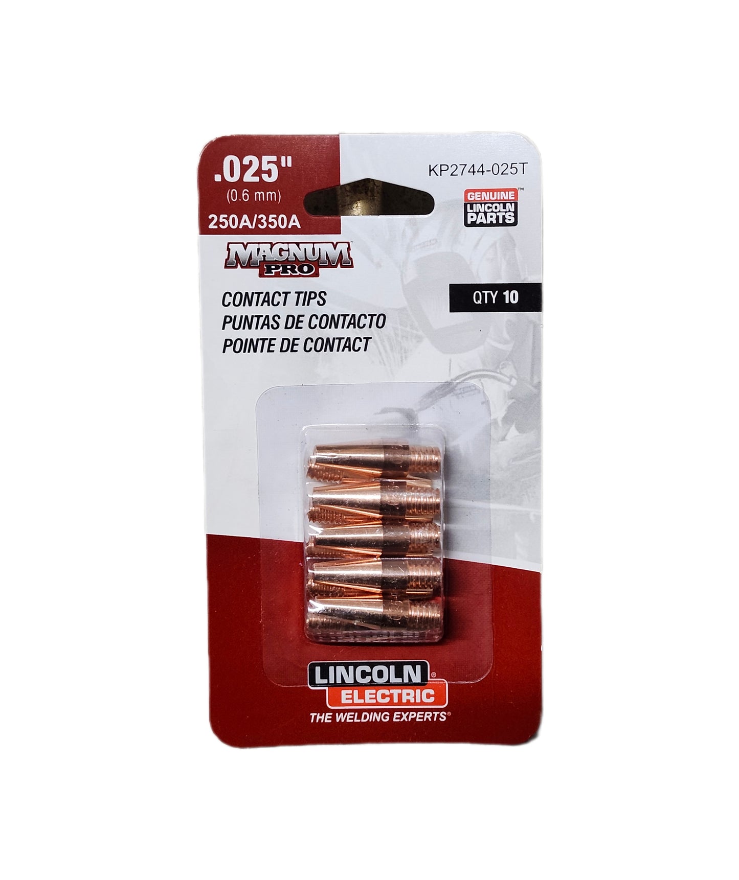 KP2744-025T .025 - Tapered Lincoln Contact Tips (Pack of 10)