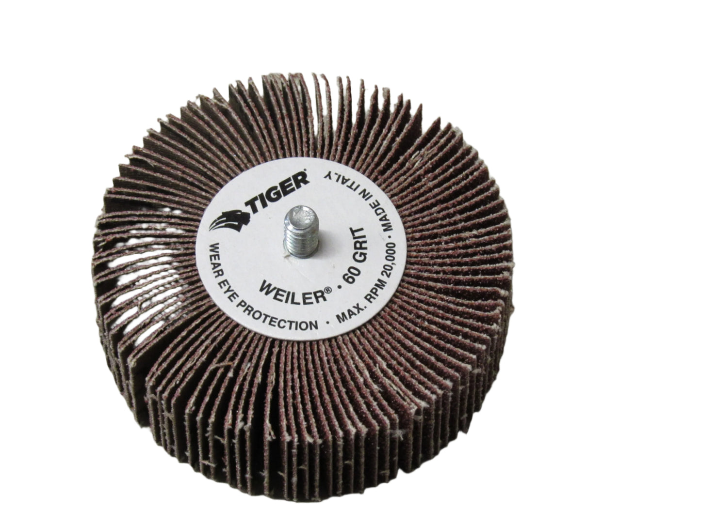 52621 - 3" Threaded Abrasive Flap Wheel - 3" Dia. 1" Width, 60 Grit