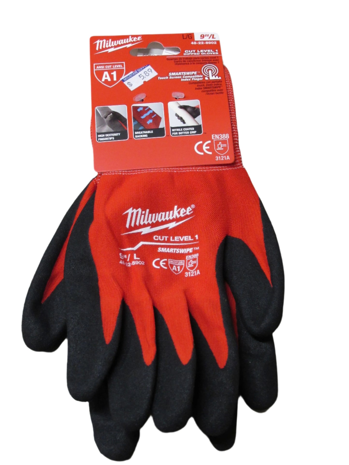 Cut Level 1 Dipped Gloves - Milwaukee Large