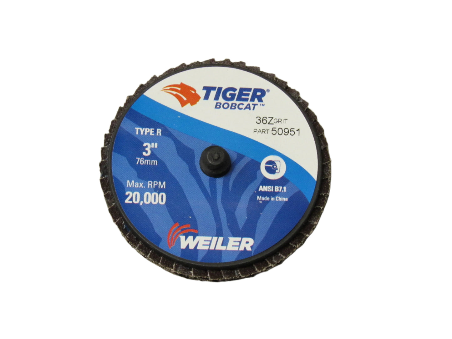 50951 - 3" Mini Abrasive Flap Disc, Type R Mount- 36 Grit