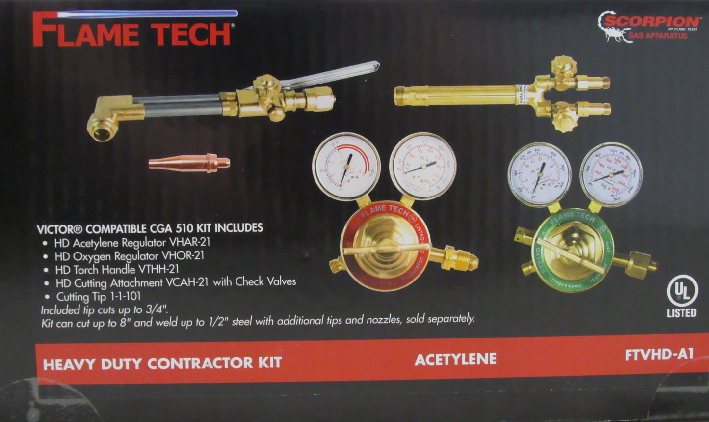 Flame Tech Heavy Duty Torch Kit - Victor - Oxygen/Acetylene