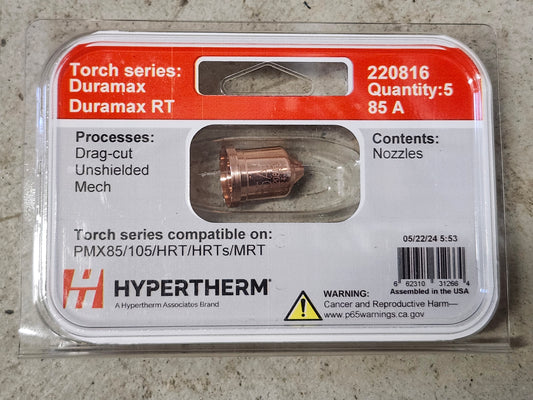 220816 Hypertherm Powermax Drag Cut Nozzle 85A  Pack of 5