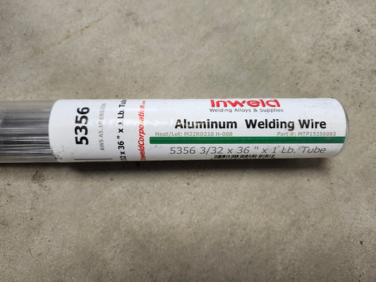 5356 3/32" x 36" x 1 lb tube Aluminum Tig Wire