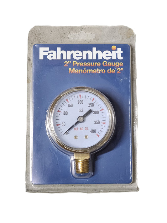 Fahrenheit 2" Pressure Gauge - 1/4" NPT - 400 PSI