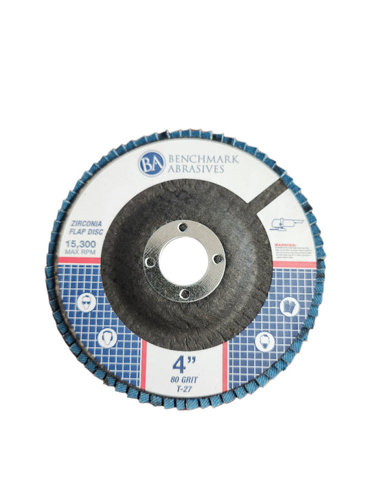 BM-T-27 BENCHMARK 4"- 80 Grit Flap Disc - 5/8"