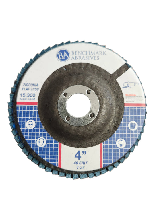 BM-T-27 BENCHMARK 4"- 40 Grit Flap Disc - 5/8"