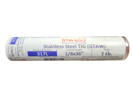 317L 1/8" x 36" x 1 lb tube Stainless Steel Tig Wire