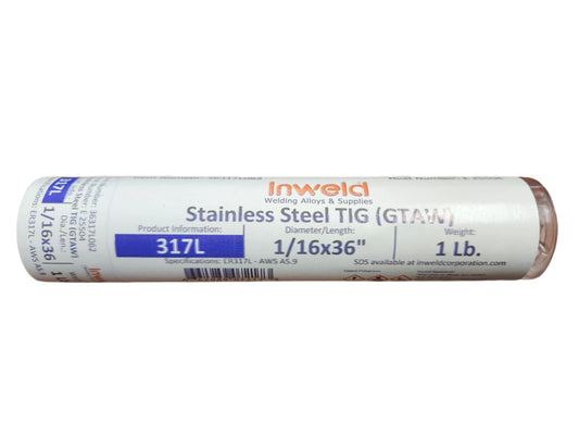 317L 1/16" x 36" x 1 lb tube Stainless Steel Tig Wire