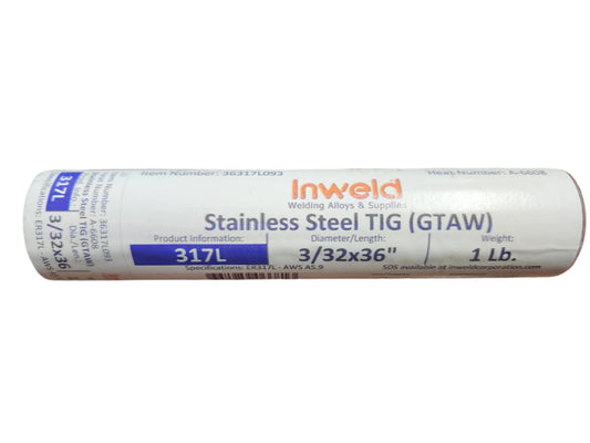 317L 3/32" x 36" x 1 lb tube Stainless Steel Tig Wire