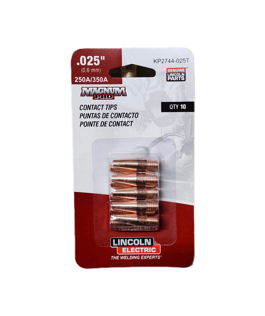 KP2744-025T .025 - Tapered Lincoln Contact Tips (Pack of 10)