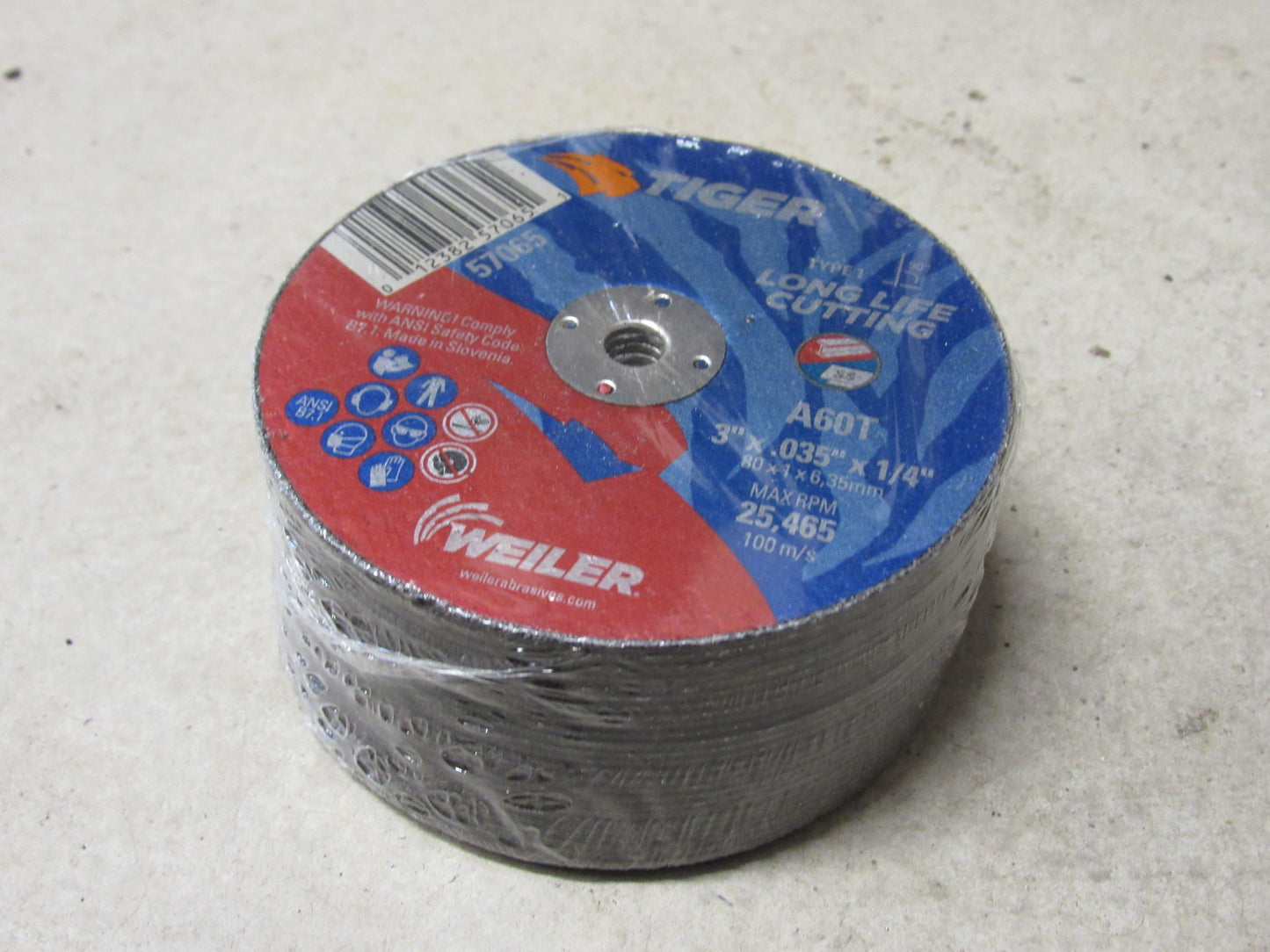 57065 - 3" x .035" x 1/4" Disc, Type 1 Cutting Disc