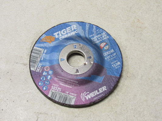 58325 Tiger Grinder Disc 4.5" - 1/4" - 7/8" Arbor -CER24R