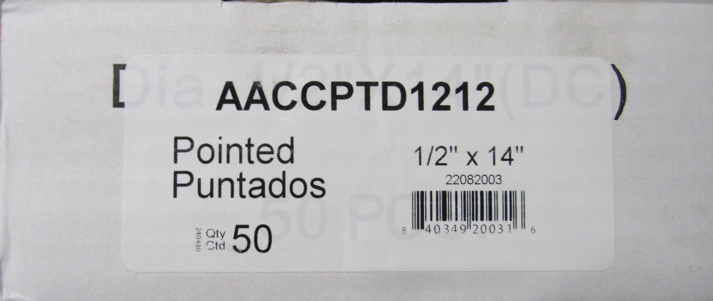 Carbon Arc Gouge Rods - Pointed 1/2" x 14" - Box of 50