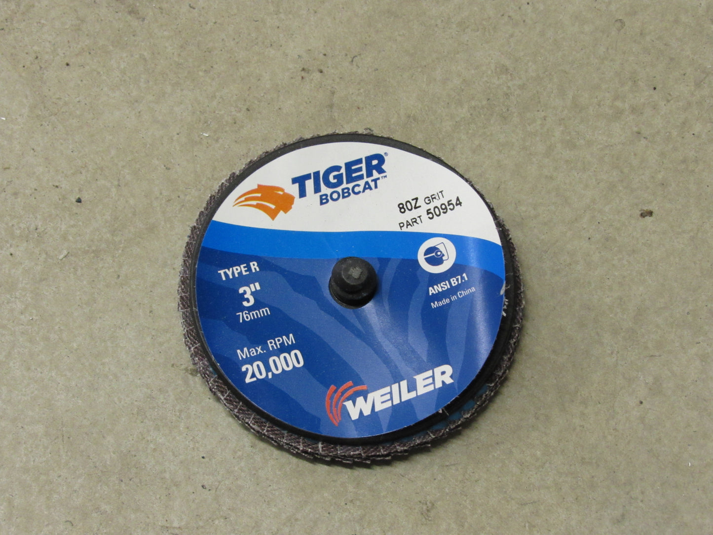 50954 - 3" Mini Abrasive Flap Disc, Type R Mount- 80 Grit