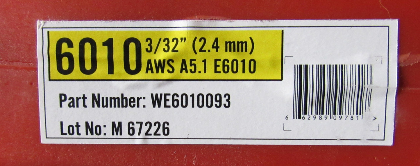 WE6010093 6010 Welding Rods 3/32"