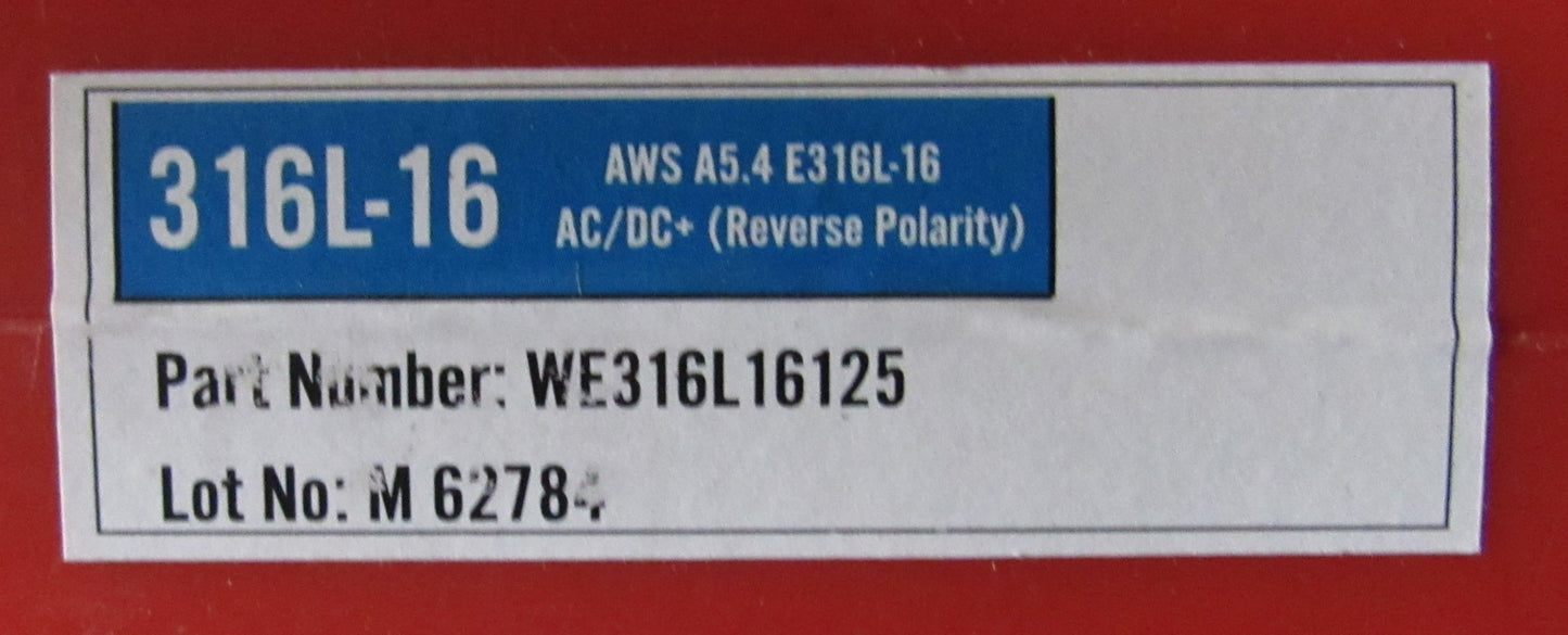 WE316L16125 E 316L-16 Welding Rods 1/8"